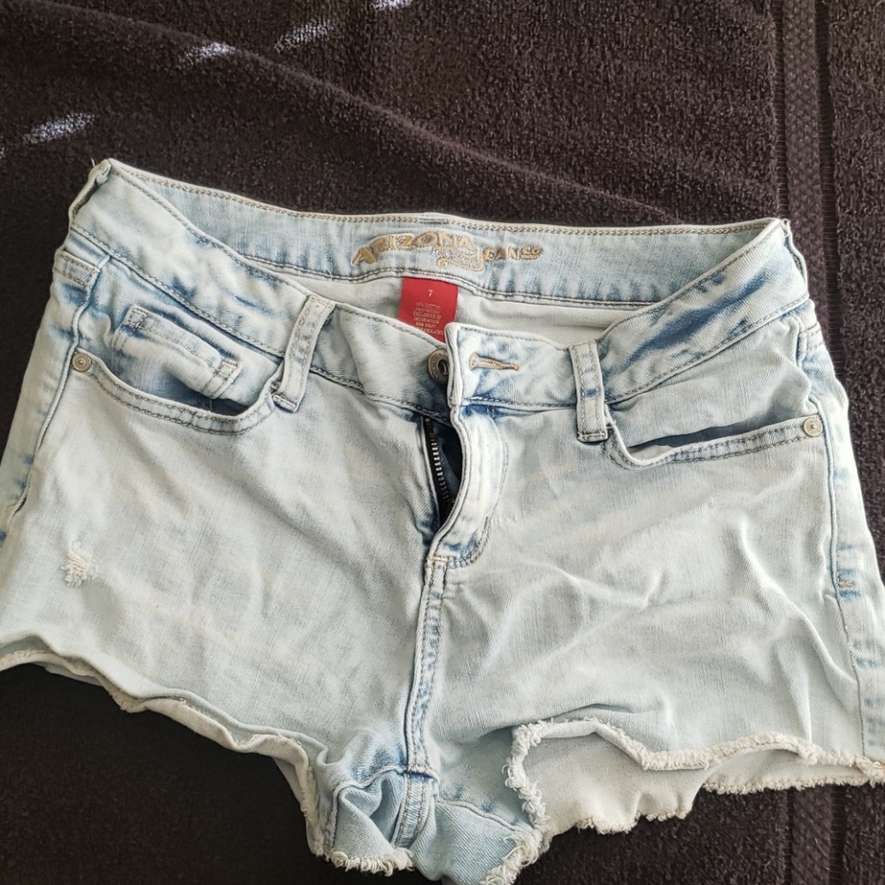 Light blue jean shorts